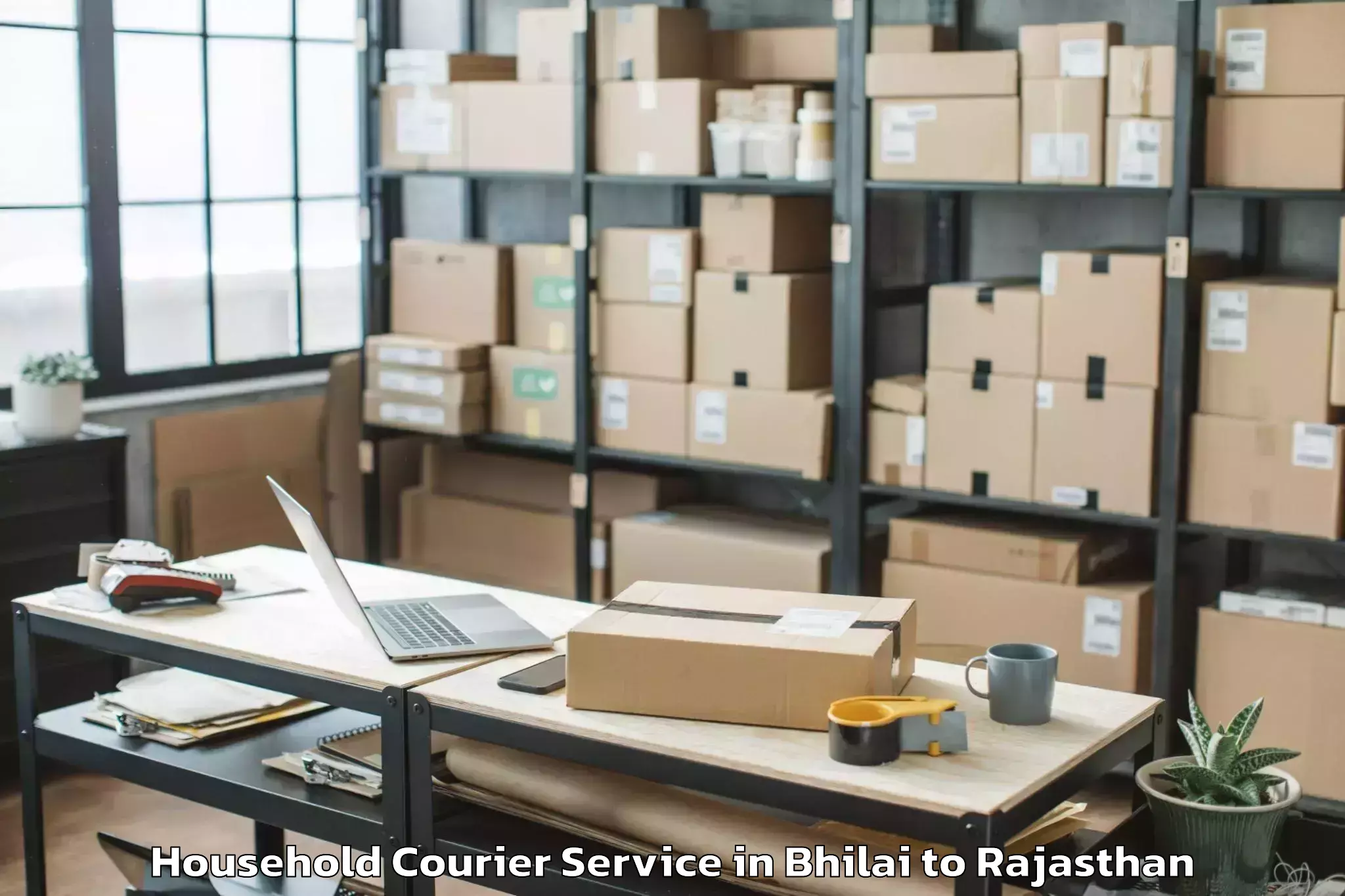 Reliable Bhilai to Pindwara Household Courier